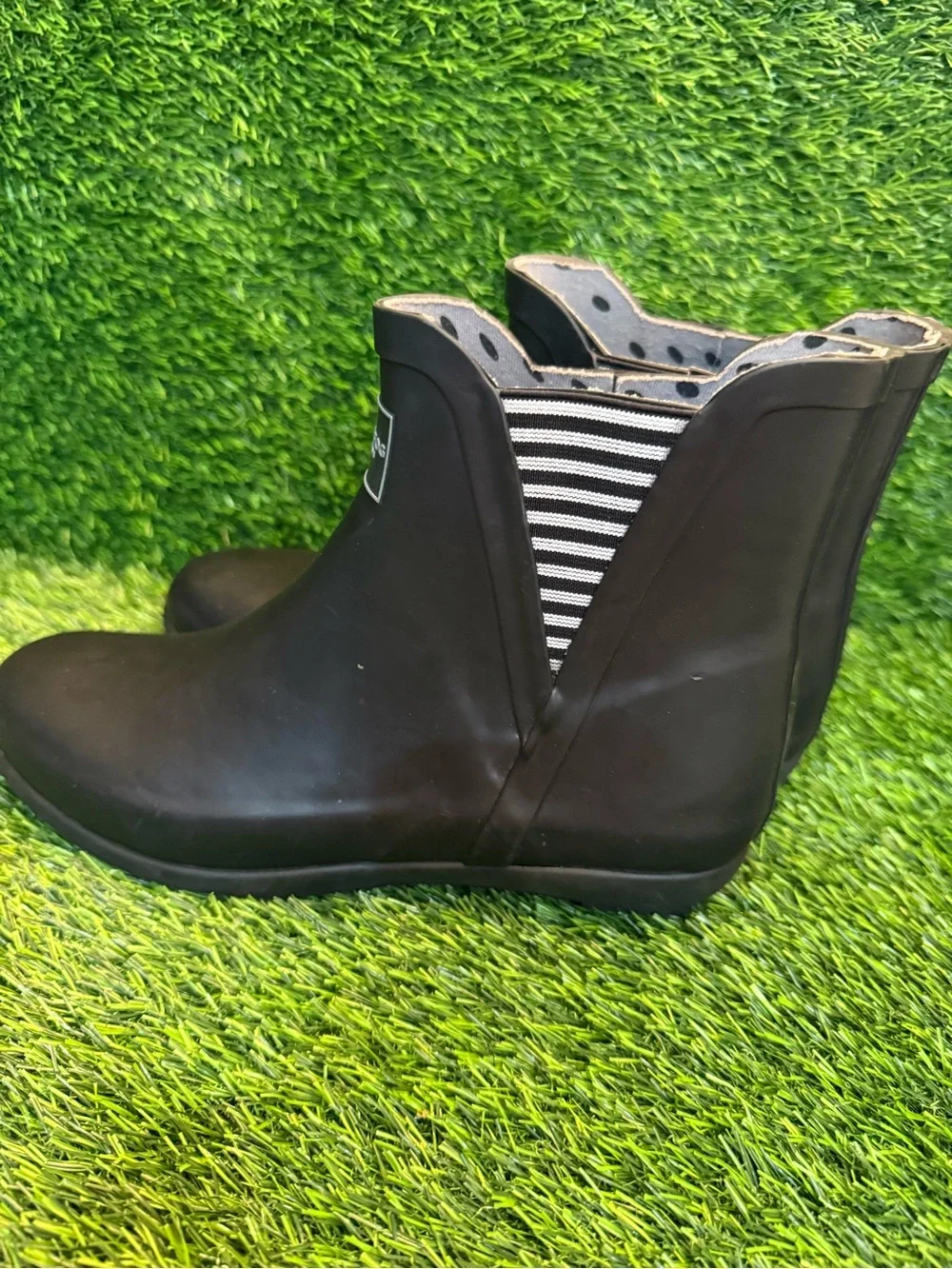 London Fog women’s Black Short pull on  Rain Boots size 9